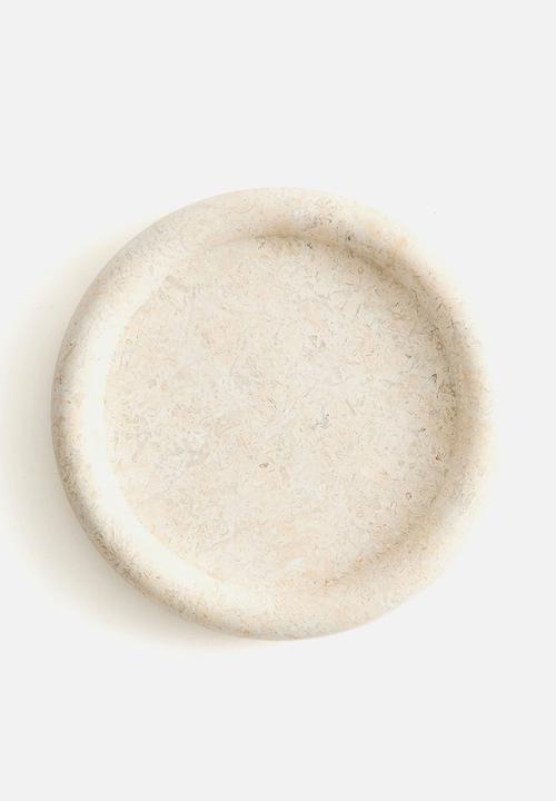 H&M - Large marble tray - light beige/marbled