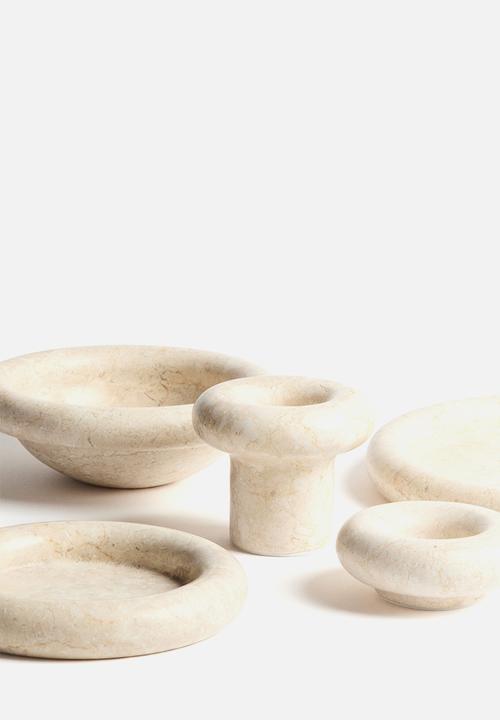 H&M - Large marble tray - light beige/marbled