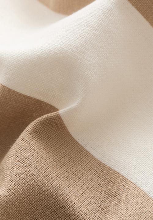 H&M - Linen-blend cushion cover - beige/white striped