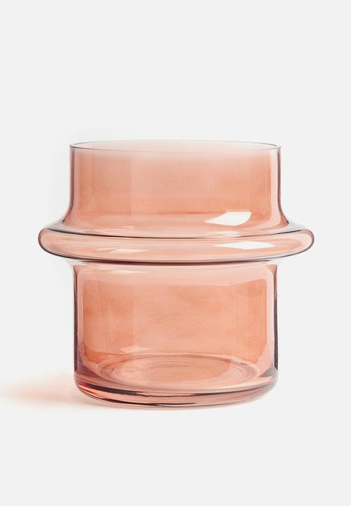 H&M - Wide tiered glass vase - pink
