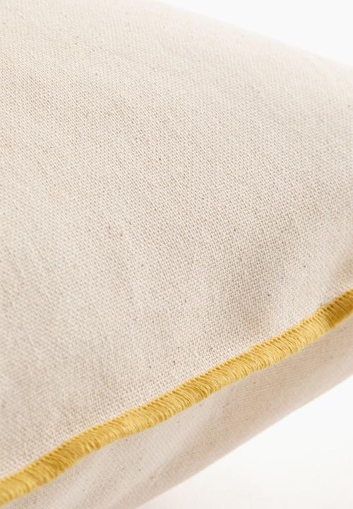 H&M - Embroidery-motif cotton cushion cover - light beige/lemons
