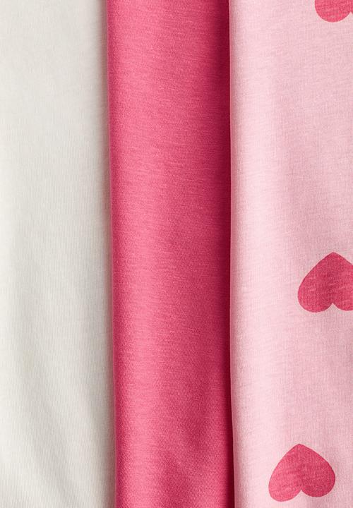 H&M - 3-Pack T-shirts - pink/hearts