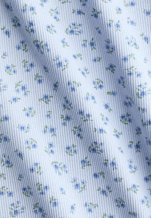 H&M - Ribbed jersey top - light blue/floral