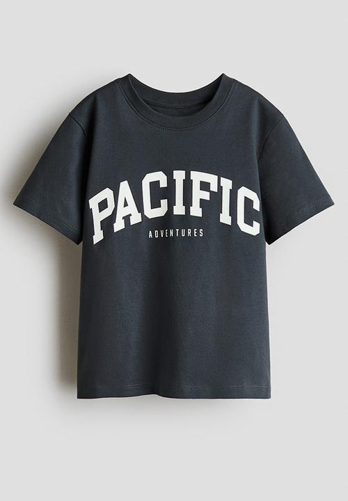 H&M - Printed t-shirt - dark grey/pacific