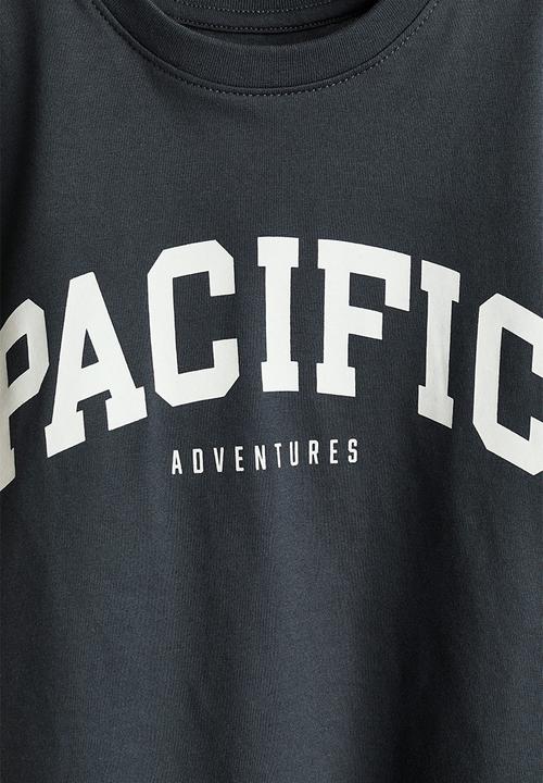 H&M - Printed t-shirt - dark grey/pacific