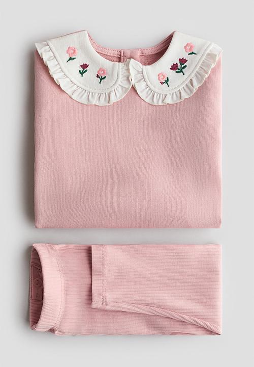H&M - 2-Piece top and leggings set - light pink/flowers
