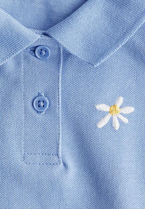 H&M - Cotton piqu? polo shirt - light blue/daisy