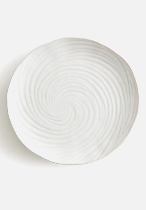 H&M - Textured stoneware dinner plate - white
