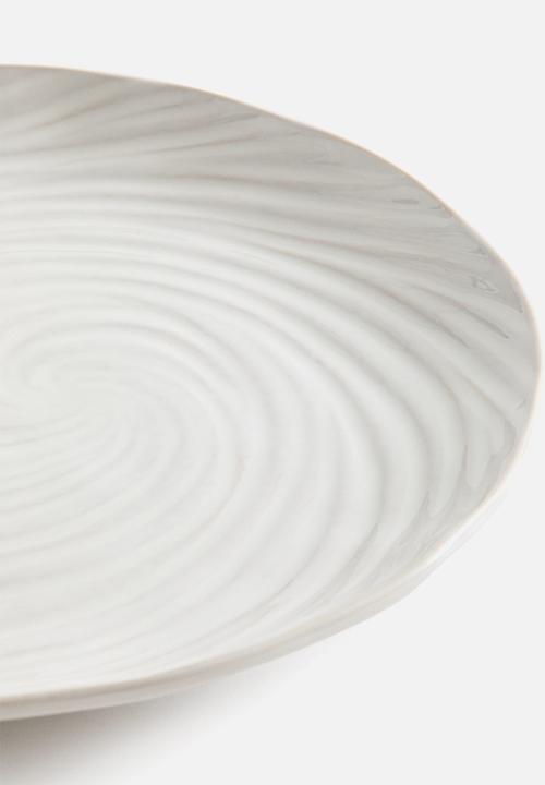 H&M - Textured stoneware dinner plate - white