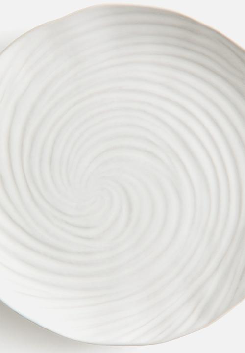 H&M - Textured stoneware dinner plate - white