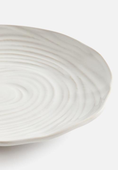 H&M - Textured stoneware starter plate - white