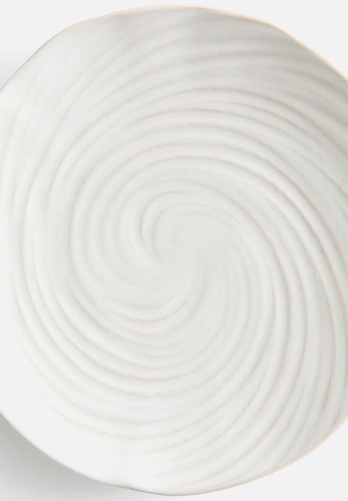 H&M - Textured stoneware starter plate - white