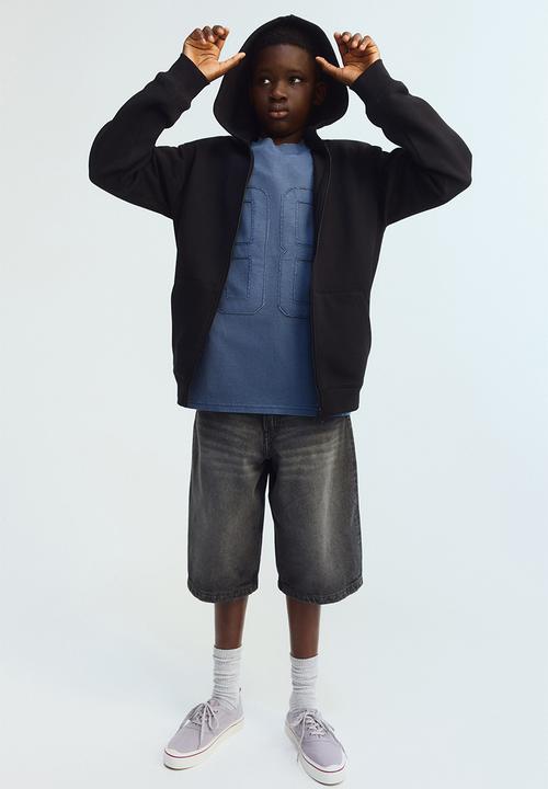 H&M - Brushed-inside zip-through hoodie - black