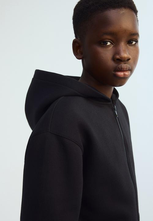 H&M - Brushed-inside zip-through hoodie - black