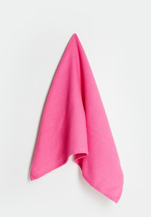 Excellent Houseware - Spring kitchen towel set of 2 - Orange & Pink 
