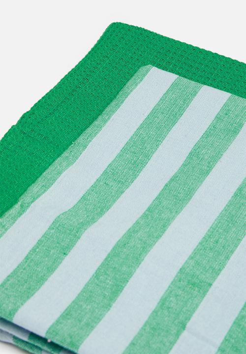Excellent Houseware - Spring kitchen towel set of 2 - Blue & Green 