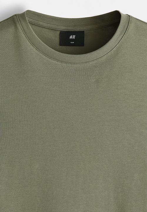 H&M - Slim fit t-shirt - khaki green