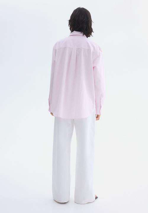 H&M - Oxford shirt - light pink/striped