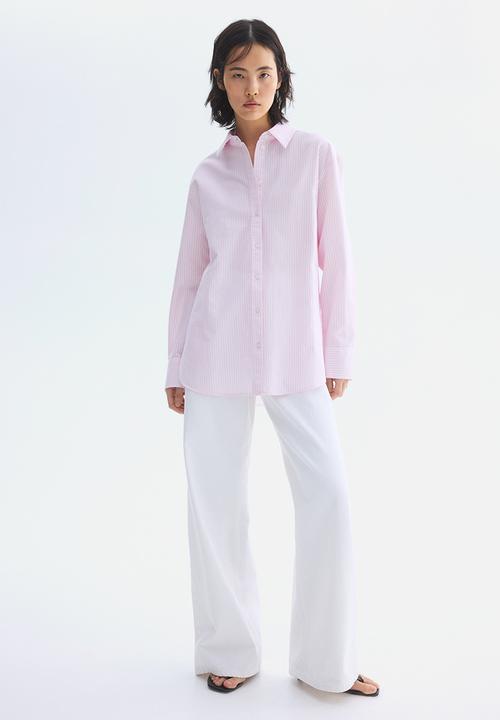 H&M - Oxford shirt - light pink/striped