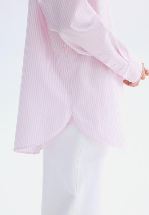H&M - Oxford shirt - light pink/striped