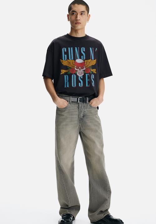 H&M - Oversized fit t-shirt - black/guns n' roses