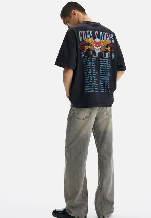 H&M - Oversized fit t-shirt - black/guns n' roses
