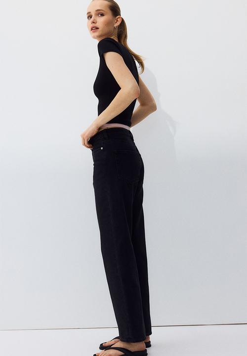 H&M - Straight high jeans - black