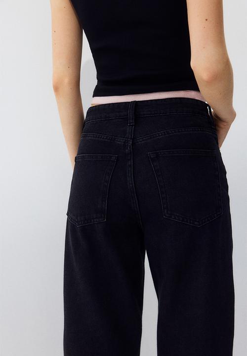 H&M - Straight high jeans - black