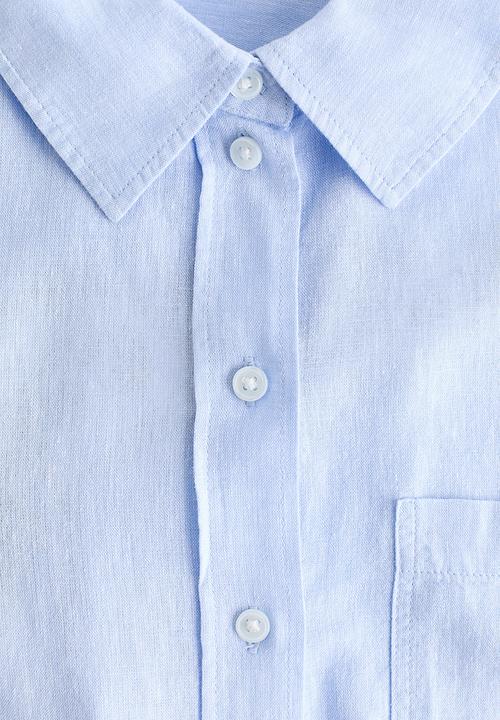 H&M - Linen-blend shirt - light blue