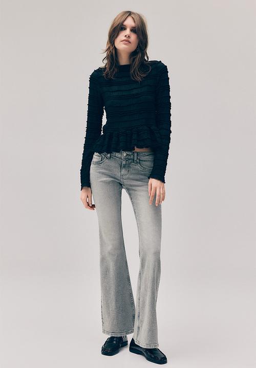 H&M - Flared low jeans - washed grey