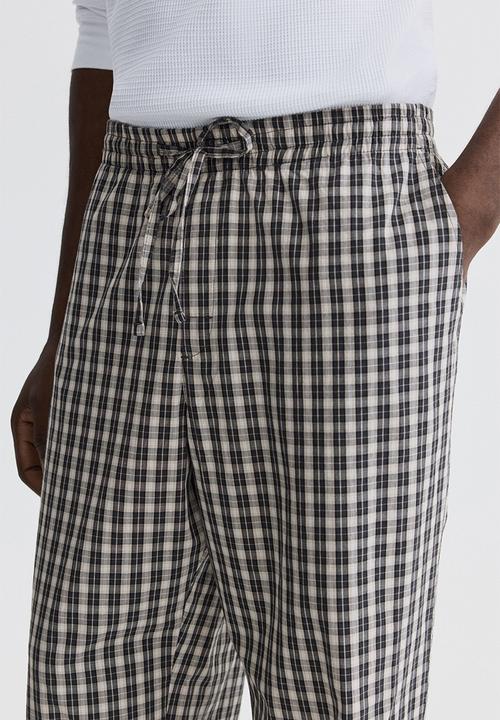 H&M - Relaxed fit poplin trousers - grey/checked