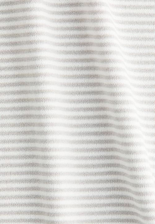 H&M - Fine-knit t-shirt - white/light grey striped