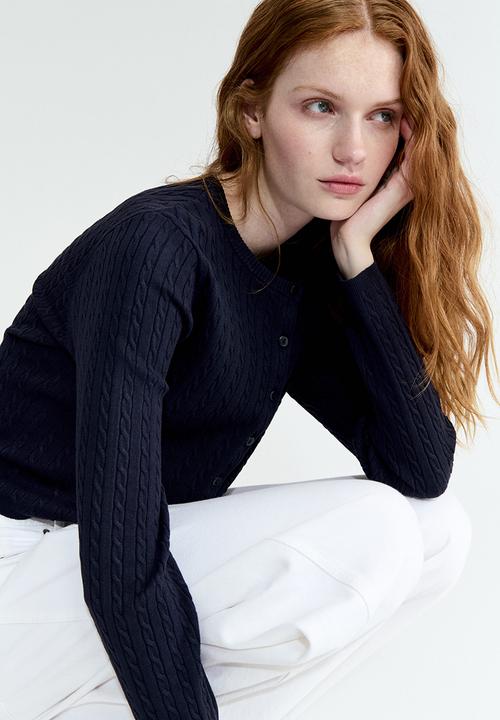 H&M - Cable-knit cardigan - navy blue