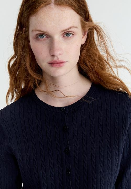 H&M - Cable-knit cardigan - navy blue