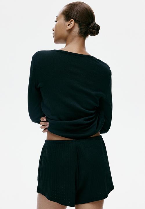 H&M - Pointelle jersey pyjamas - black