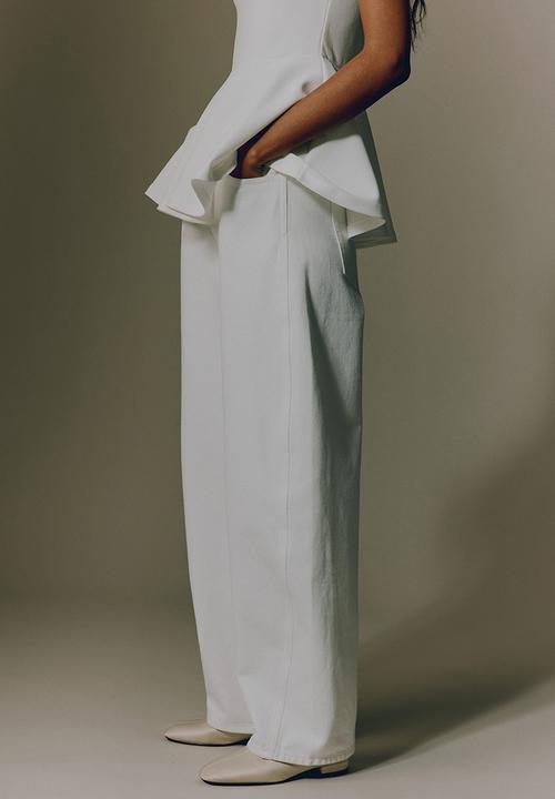 H&M - Barrel high waist jeans - white