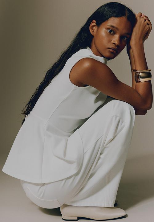 H&M - Barrel high waist jeans - white