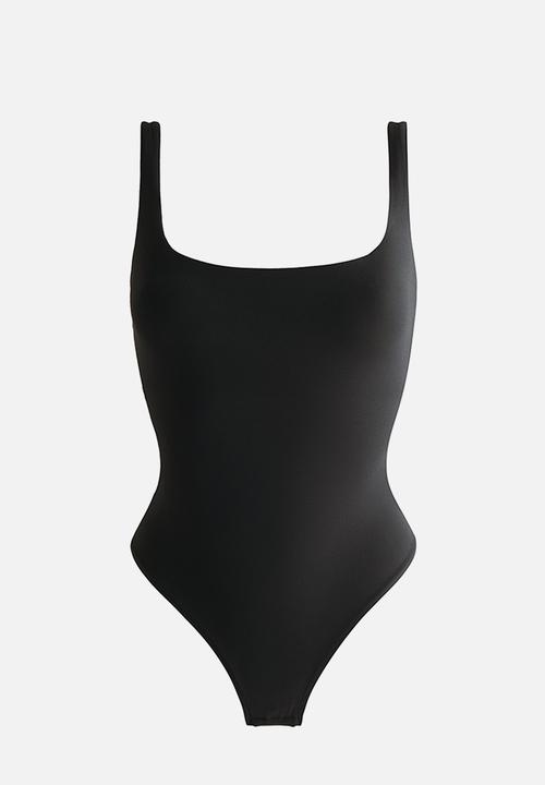 H&M - Padded-cup microfibre body - black