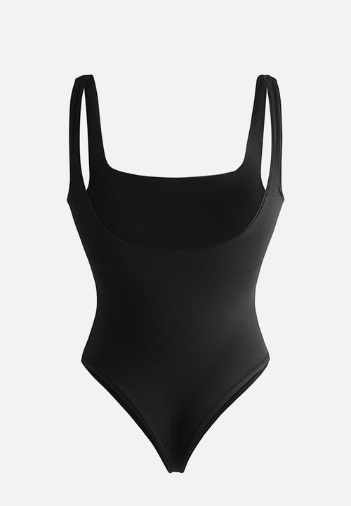 H&M - Padded-cup microfibre body - black
