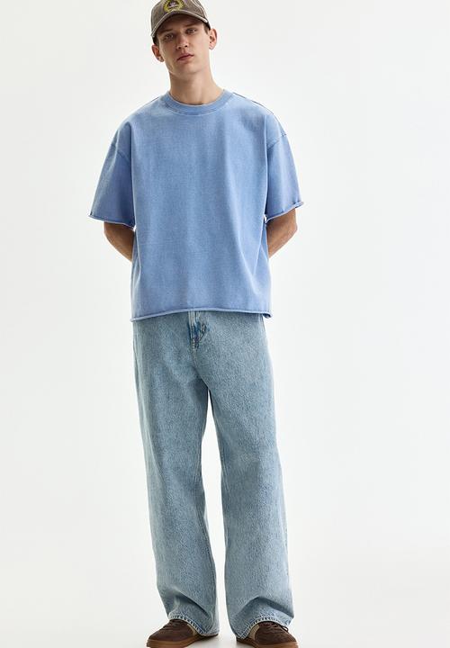 H&M - Oversized fit boxy-style t-shirt - light blue