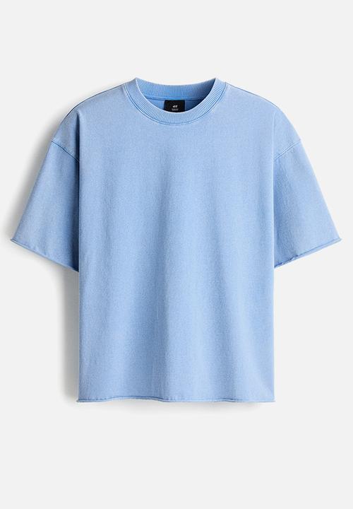 H&M - Oversized fit boxy-style t-shirt - light blue