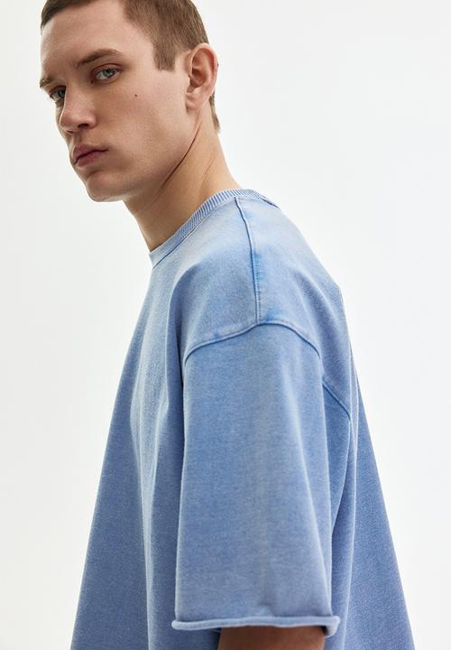 H&M - Oversized fit boxy-style t-shirt - light blue
