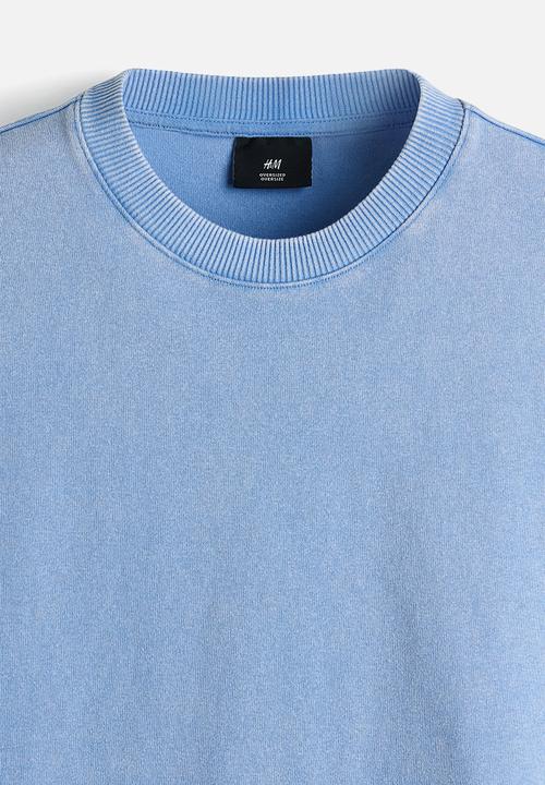 H&M - Oversized fit boxy-style t-shirt - light blue