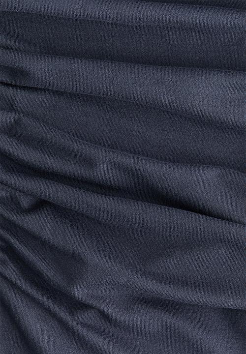 H&M - Draped boat-neck top - dark pigeon blue
