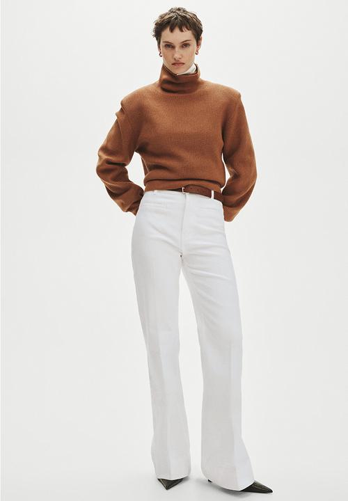 H&M - Flared twill trousers - white