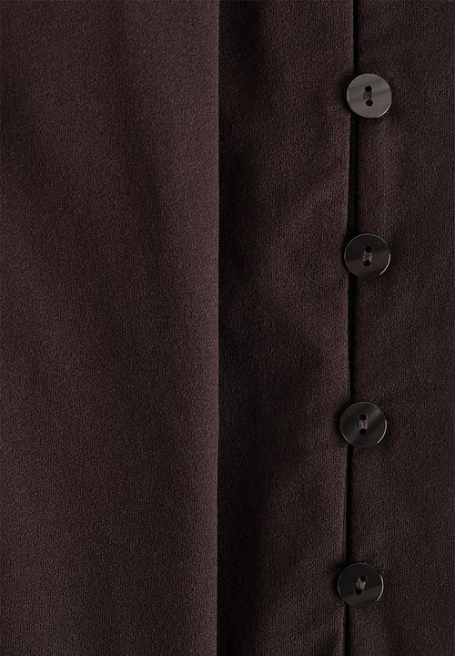 H&M - Collared button-front top - dark brown