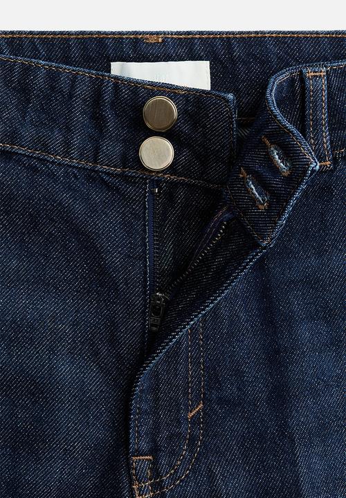 H&M - Wide high waist jeans - dark denim blue