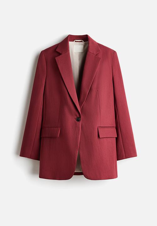 H&M - Single-breasted blazer - dark red