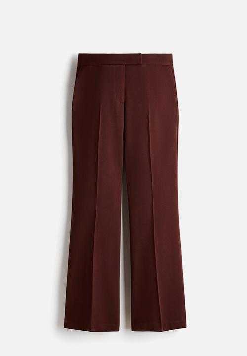 H&M - Flared trousers - dark rust brown