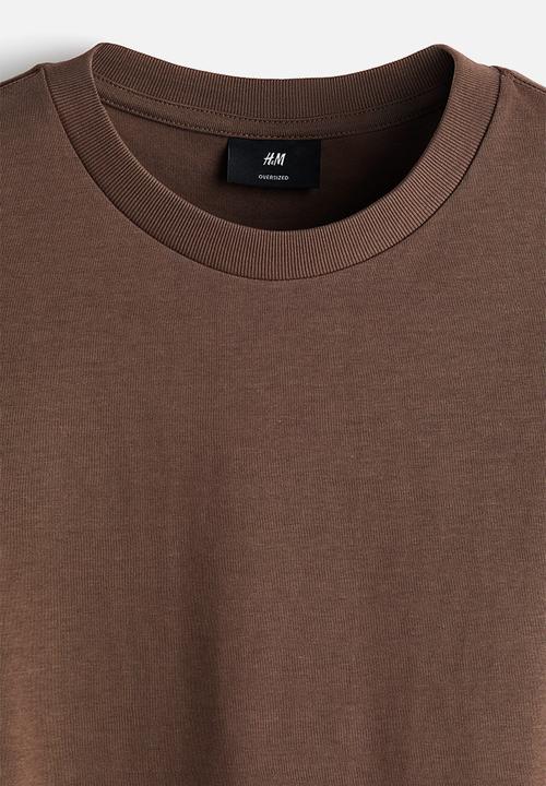 H&M - Oversized fit long-sleeved jersey top - brown